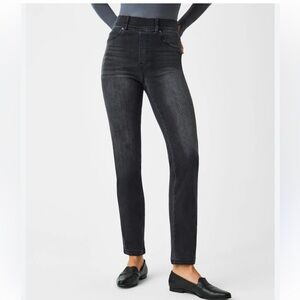SPANX Black High Rise Straight Leg Pull -Ons Pants Women’s Size Large